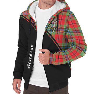 MacLean of Duart Modern Tartan Sherpa Hoodie with Family Crest Curve Style