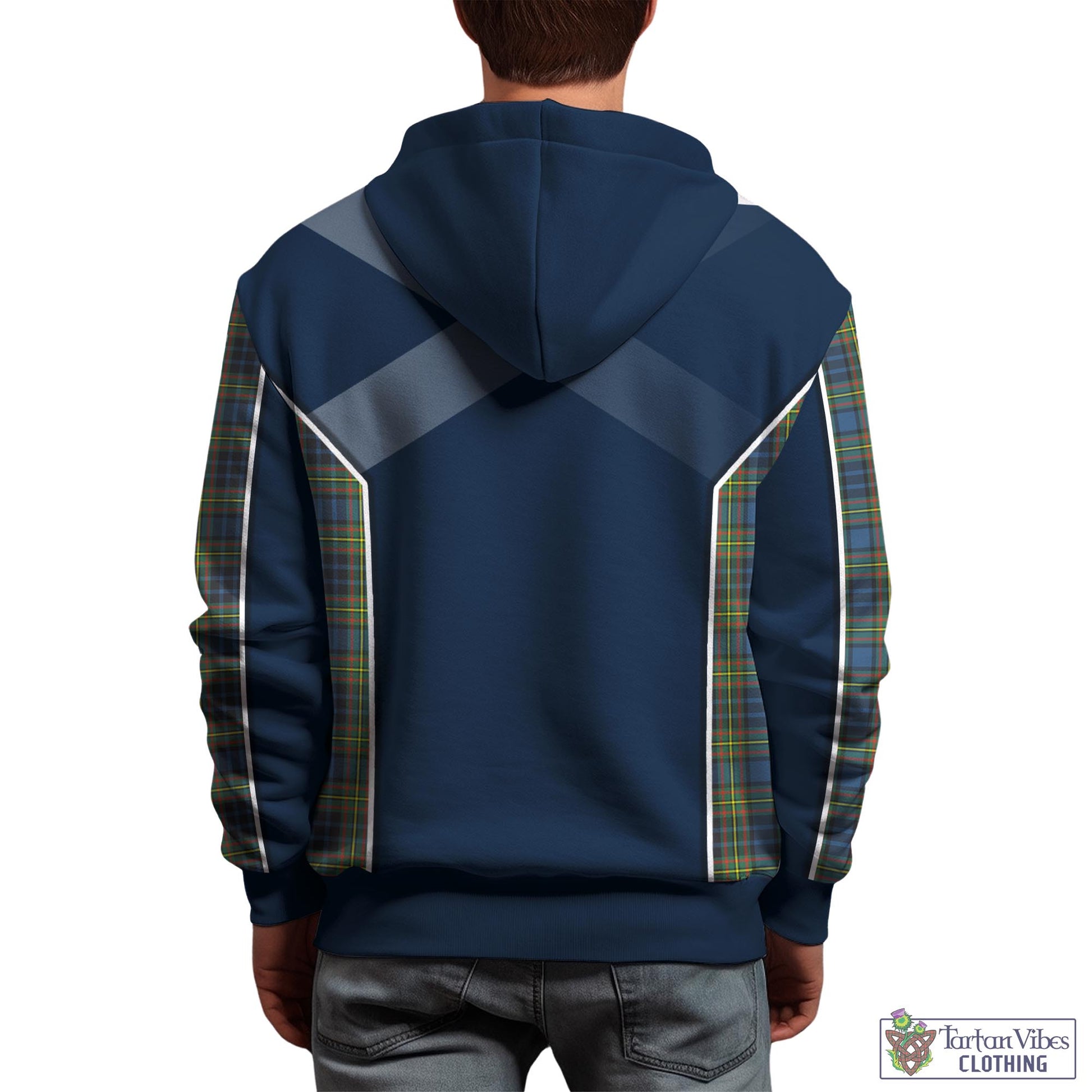 Tartan Vibes Clothing MacLellan Ancient Tartan Hoodie with Family Crest and Scottish Thistle Vibes Sport Style