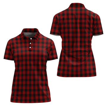 MacLeod Black and Red Tartan Polo Shirt For Women