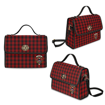 MacLeod Black and Red Tartan Waterproof Canvas Bag with Family Crest