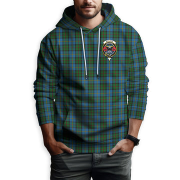 MacLeod Green Tartan Hoodie with Family Crest