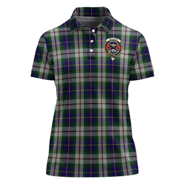 MacLeod Of Californian Tartan Polo Shirt with Family Crest For Women