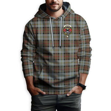 MacLeod of Harris Weathered Tartan Hoodie with Family Crest