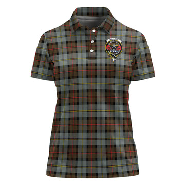 MacLeod of Harris Weathered Tartan Polo Shirt with Family Crest For Women