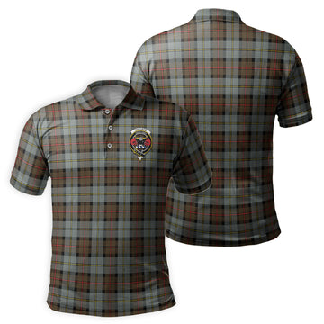 MacLeod of Harris Weathered Tartan Men's Polo Shirt with Family Crest