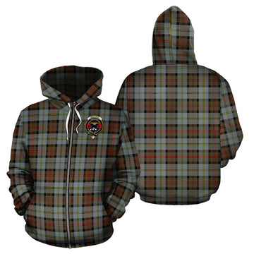 MacLeod of Harris Weathered Tartan Hoodie with Family Crest