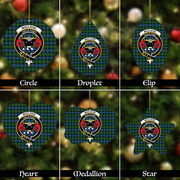 MacLeod of Skye Tartan Christmas Ornaments with Family Crest