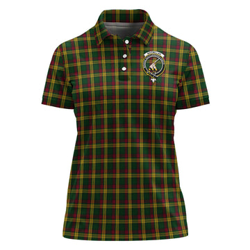 MacMillan Ancient Tartan Polo Shirt with Family Crest For Women