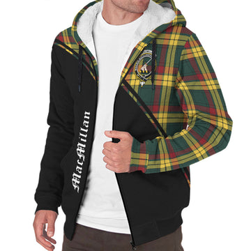 MacMillan Old Modern Tartan Sherpa Hoodie with Family Crest Curve Style