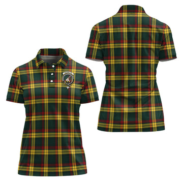 MacMillan Old Modern Tartan Polo Shirt with Family Crest For Women
