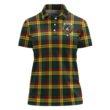 MacMillan Old Modern Tartan Polo Shirt with Family Crest For Women