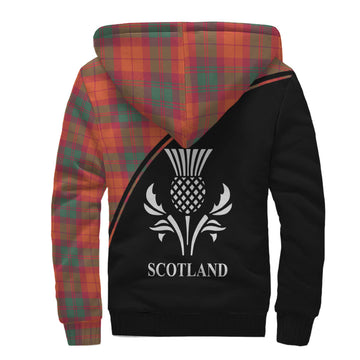MacNab Ancient Tartan Sherpa Hoodie with Family Crest Curve Style