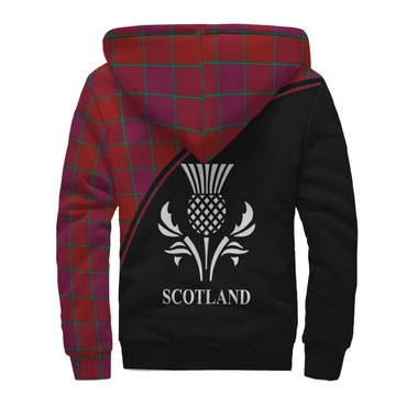 MacNab Old Tartan Sherpa Hoodie with Family Crest Curve Style