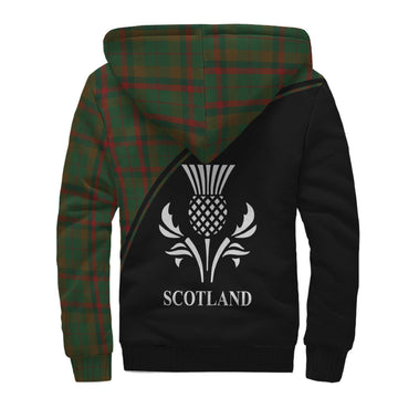 Macnaughton Hunting Tartan Sherpa Hoodie with Family Crest Curve Style