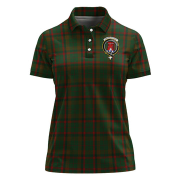 Macnaughton Hunting Tartan Polo Shirt with Family Crest For Women