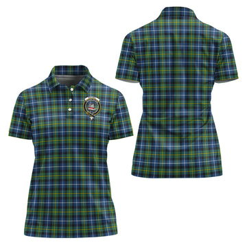 MacNeil of Barra Ancient Tartan Polo Shirt with Family Crest For Women