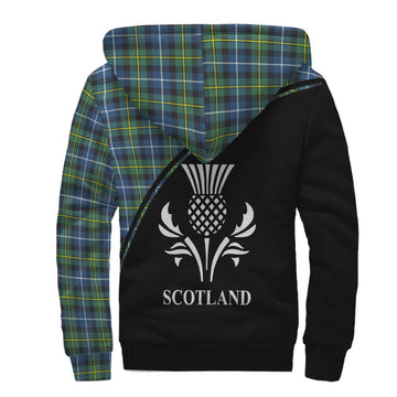 MacNeil of Barra Ancient Tartan Sherpa Hoodie with Family Crest Curve Style