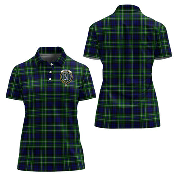 MacNeil of Colonsay Modern Tartan Polo Shirt with Family Crest For Women