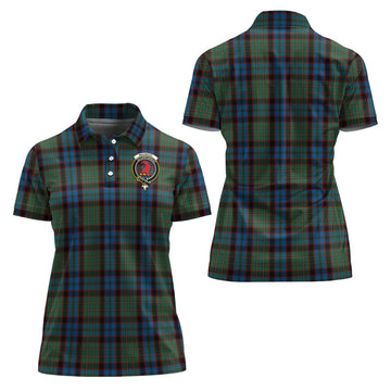 MacNicol Hunting Tartan Polo Shirt with Family Crest For Women