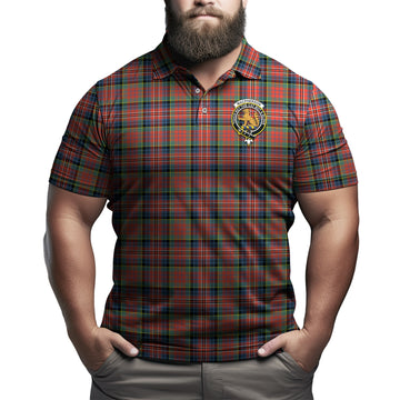 MacPherson Ancient Tartan Men's Polo Shirt with Family Crest