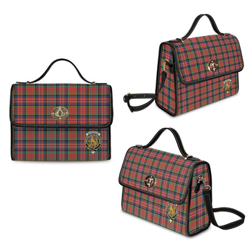 MacPherson Ancient Tartan Waterproof Canvas Bag with Family Crest
