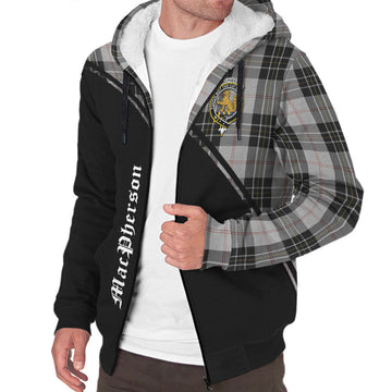 MacPherson Dress Tartan Sherpa Hoodie with Family Crest Curve Style
