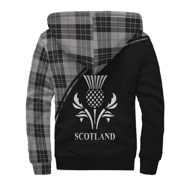 MacPherson Dress Tartan Sherpa Hoodie with Family Crest Curve Style