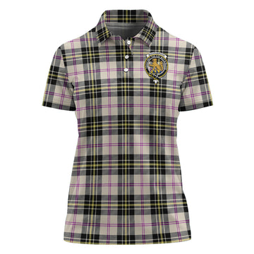 MacPherson Dress Ancient Tartan Polo Shirt with Family Crest For Women