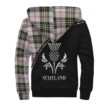 MacPherson Dress Ancient Tartan Sherpa Hoodie with Family Crest Curve Style