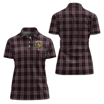 MacPherson Hunting Tartan Polo Shirt with Family Crest For Women