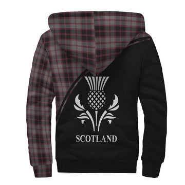 MacPherson Hunting Tartan Sherpa Hoodie with Family Crest Curve Style