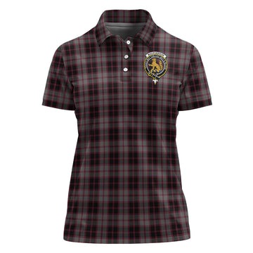 MacPherson Hunting Tartan Polo Shirt with Family Crest For Women