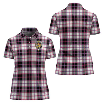 MacPherson Hunting Modern Tartan Polo Shirt with Family Crest For Women