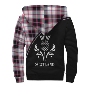 MacPherson Hunting Modern Tartan Sherpa Hoodie with Family Crest Curve Style