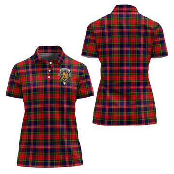 MacPherson Modern Tartan Polo Shirt with Family Crest For Women