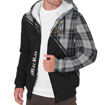 MacRae Dress Tartan Sherpa Hoodie with Family Crest Curve Style