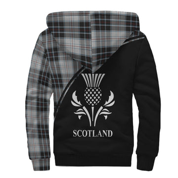 MacRae Dress Tartan Sherpa Hoodie with Family Crest Curve Style