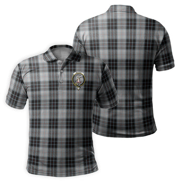 MacRae Dress Tartan Men's Polo Shirt with Family Crest