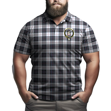 MacRae Dress Modern Tartan Men's Polo Shirt with Family Crest