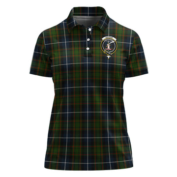 MacRae Hunting Tartan Polo Shirt with Family Crest For Women