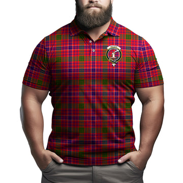 MacRae Modern Tartan Men's Polo Shirt with Family Crest