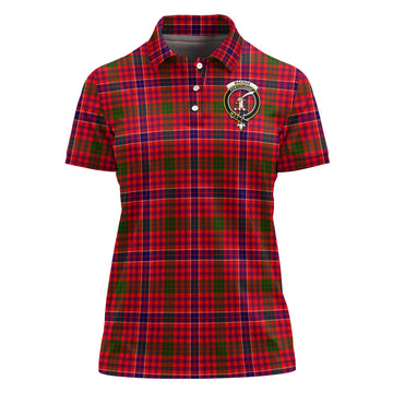 MacRae Modern Tartan Polo Shirt with Family Crest For Women