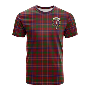 MacRae Red Tartan T-Shirt with Family Crest