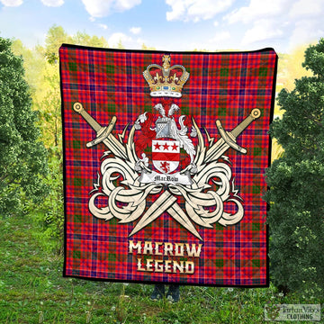 MacRow Tartan Quilt with Clan Crest and the Golden Sword of Courageous Legacy