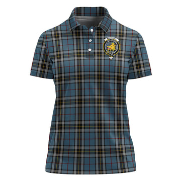 MacTavish Dress Tartan Polo Shirt with Family Crest For Women