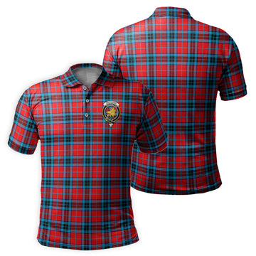 MacTavish Modern Tartan Men's Polo Shirt with Family Crest