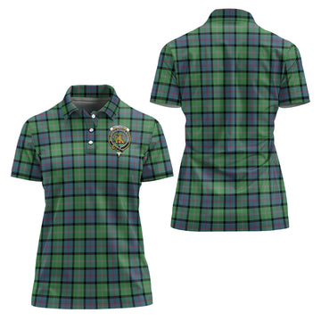 MacThomas Ancient Tartan Polo Shirt with Family Crest For Women