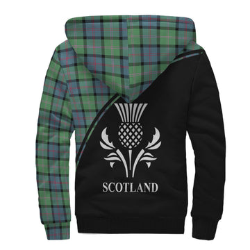 MacThomas Ancient Tartan Sherpa Hoodie with Family Crest Curve Style