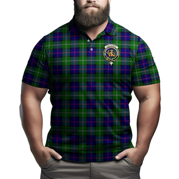 MacThomas Modern Tartan Men's Polo Shirt with Family Crest