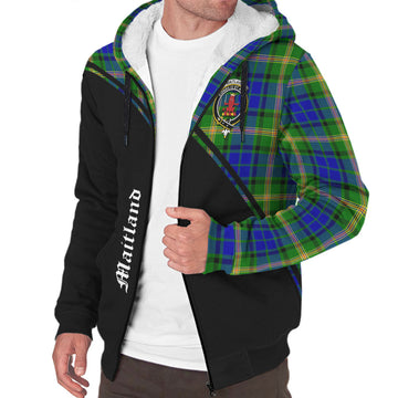 Maitland Tartan Sherpa Hoodie with Family Crest Curve Style